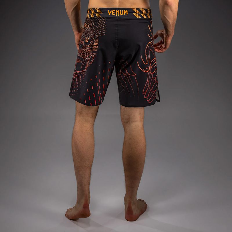 Men's training shorts Venum Quetzal Fury Fightshorts black/fury red/tangerine 3