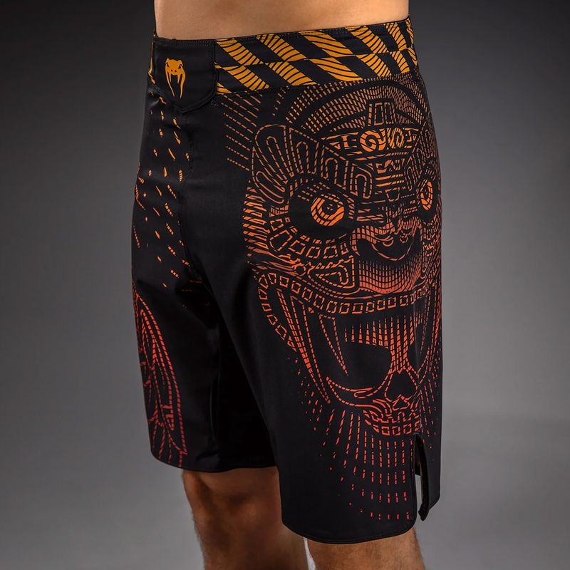Men's training shorts Venum Quetzal Fury Fightshorts black/fury red/tangerine 5