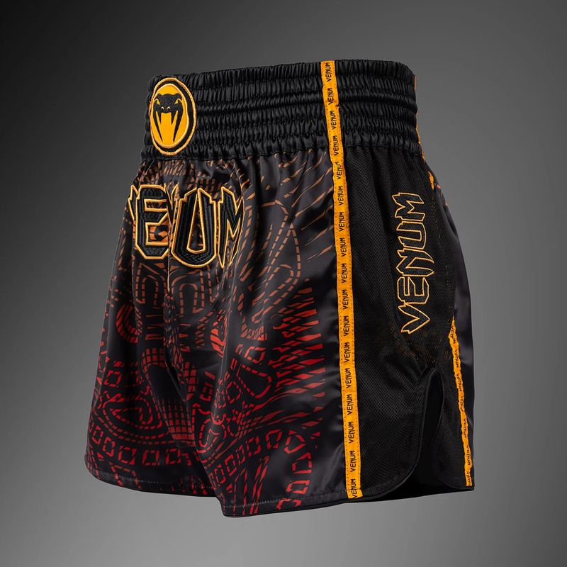 Men's training shorts Venum Quetzal Fury Muay Thai black/fury red/tangerine 3