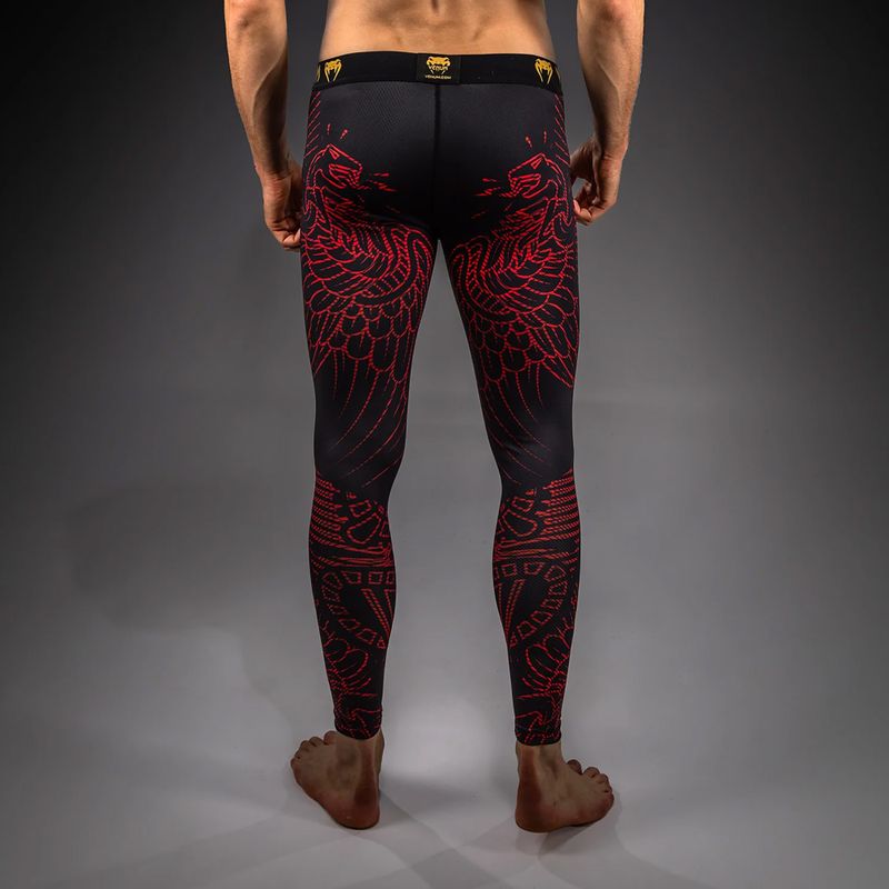 Men's training leggings Venum Quetzal Fury black/fury red/tangerine 3