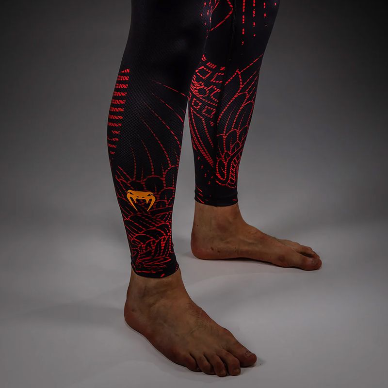 Men's training leggings Venum Quetzal Fury black/fury red/tangerine 4
