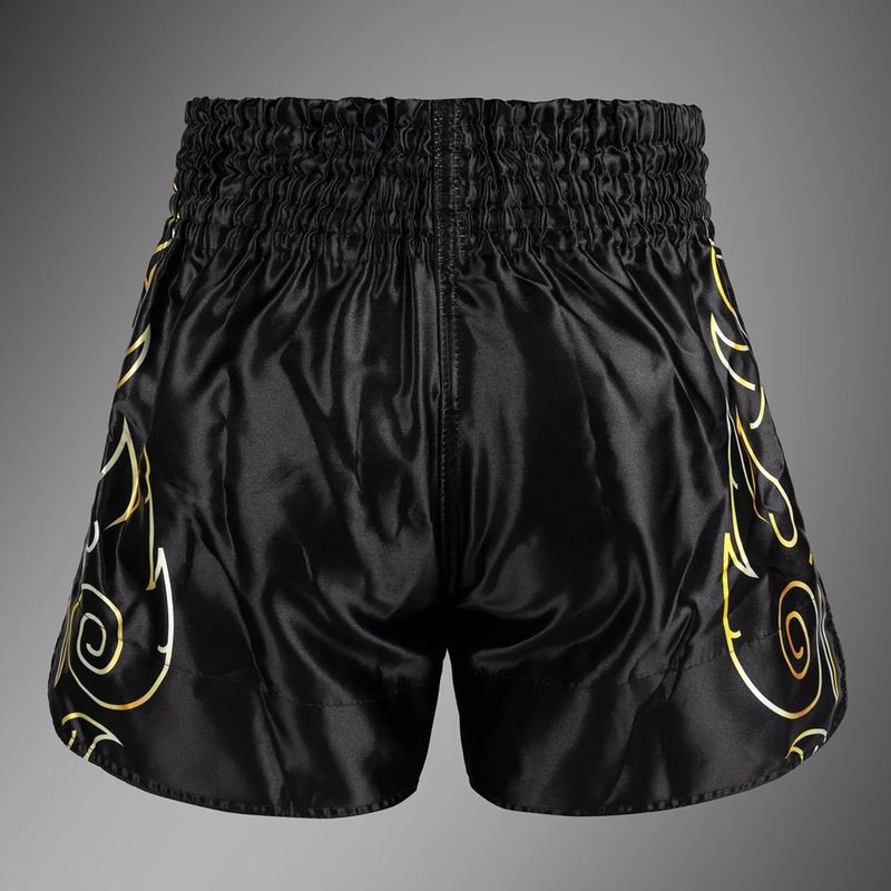 Men's training shorts Venum VTC Flames Muay Thai black/gold 2