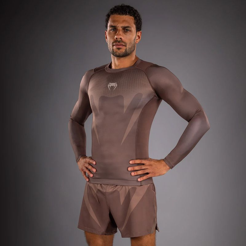 Men's longsleeve rashguard Venum No Gi Rashguards chocolate brown 3