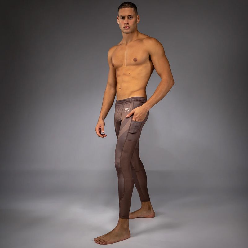 Men's training leggings Venum No Gi Spats chocolate brown 2