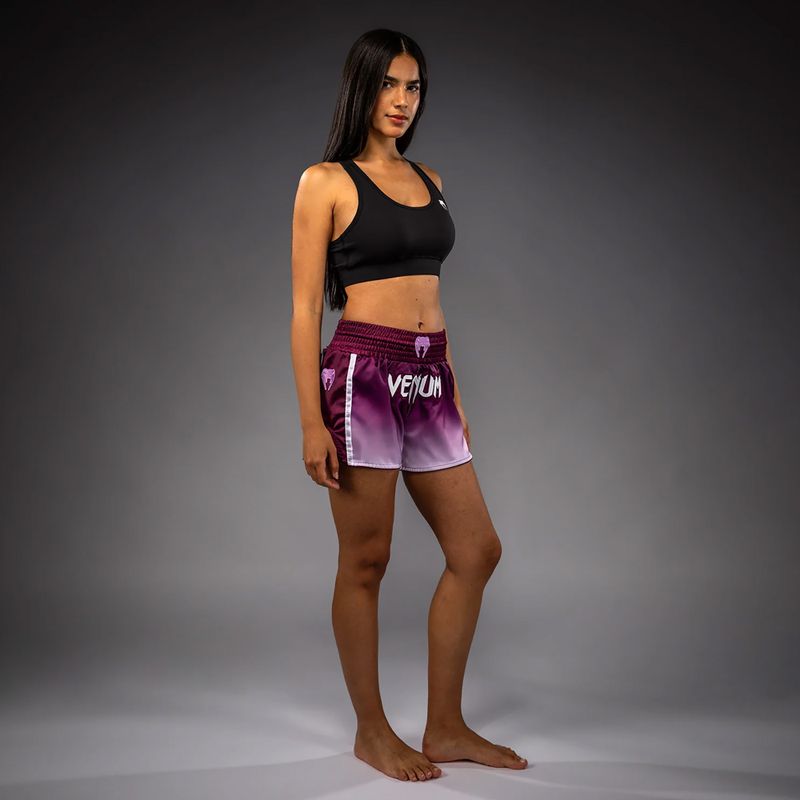 Women's training shorts Venum Iris Muay Thai plum/white 2