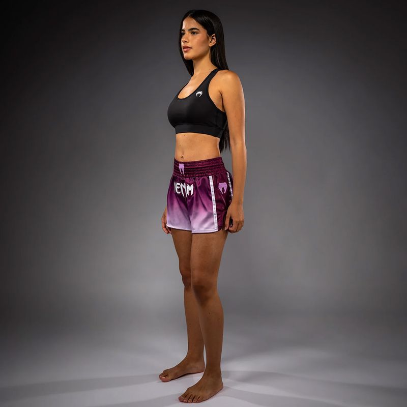Women's training shorts Venum Iris Muay Thai plum/white 5