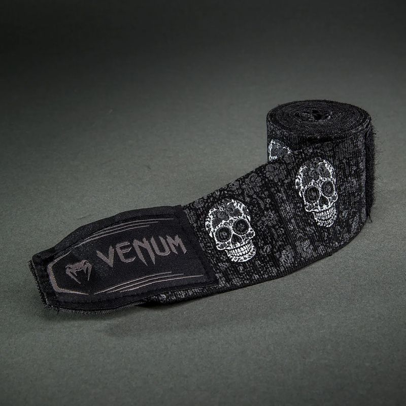 Boxing wraps Venum Santa Muerte Handwraps 450 cm black/white 3