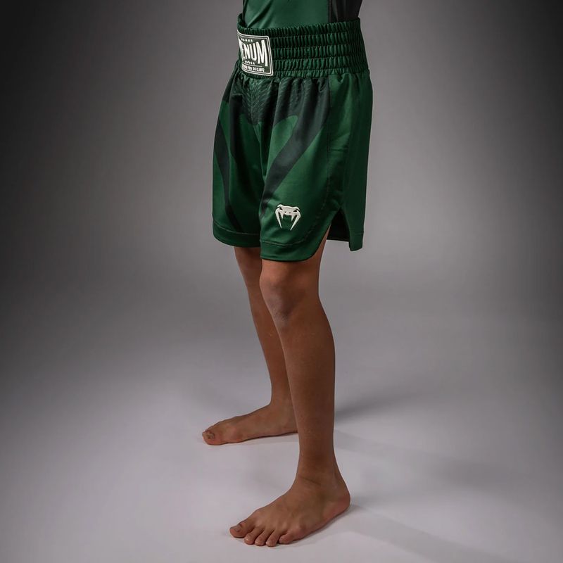 Children's training shorts Venum Attack Kids Boxing forest green/off white 4