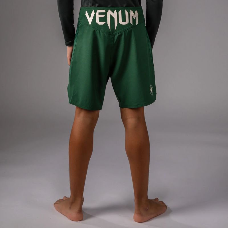 Children's training shorts Venum Attack Kids Fightshorts forest green/off white 4