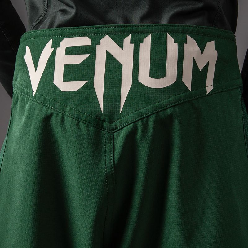 Children's training shorts Venum Attack Kids Fightshorts forest green/off white 7