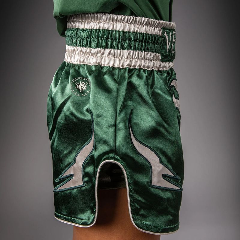 Children's training shorts Venum Inferno Muay Thai forest green/off white 5