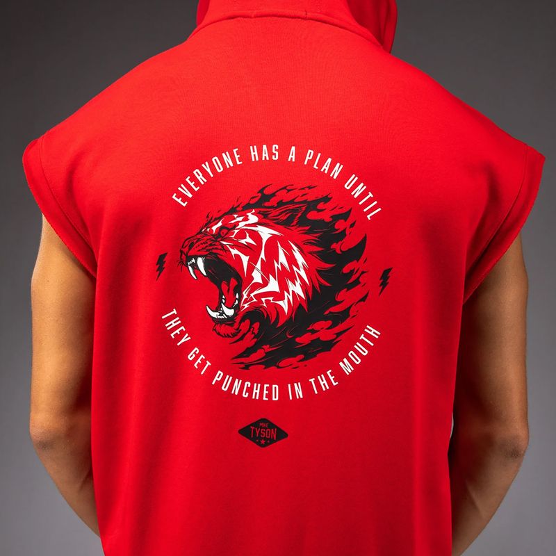 Men's sweatshirt Venum x Mike Tyson Tiger Sleeveless Hoodie intense red/deep black 6