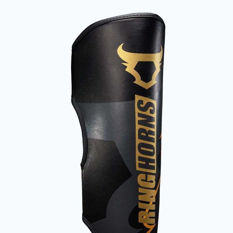 Shin and foot guards Venum Ringhorns Charger Shin black/gold 3