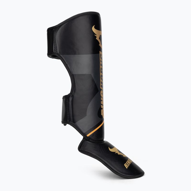 Shin and foot guards Venum Ringhorns Charger Shin black/gold 2