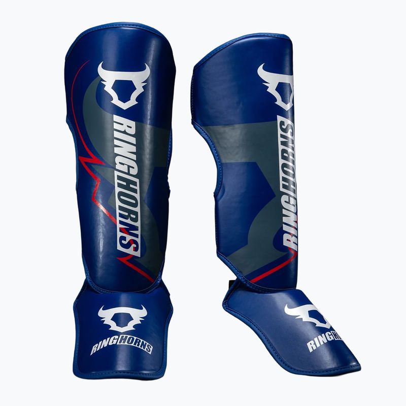 Shin and foot guards Venum Ringhorns Charger Shin navy blue/red 2