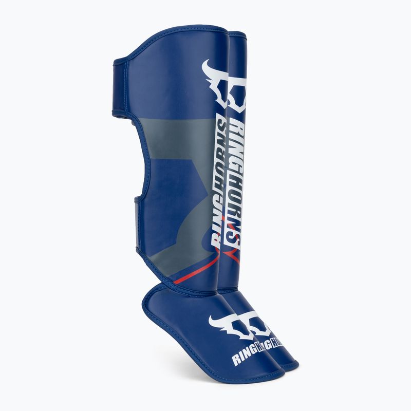 Shin and foot guards Venum Ringhorns Charger Shin navy blue/red