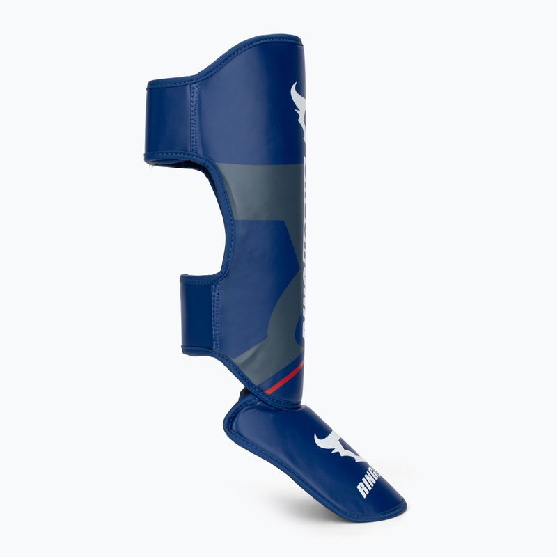 Shin and foot guards Venum Ringhorns Charger Shin navy blue/red 2