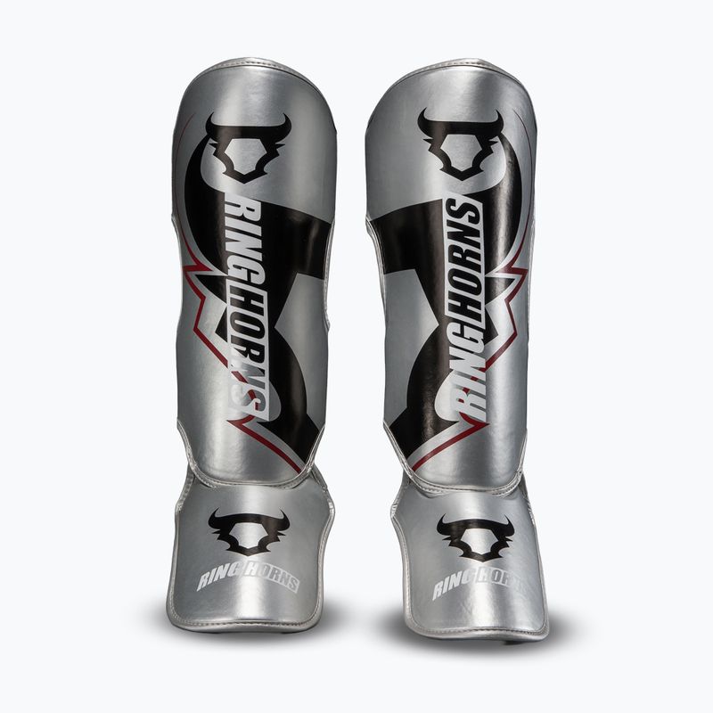 Shin and foot guards Venum Ringhorns Charger Shin silver/black 2