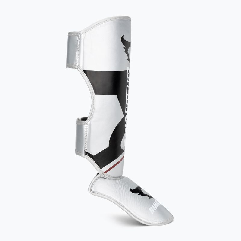 Shin and foot guards Venum Ringhorns Charger Shin silver/black 2