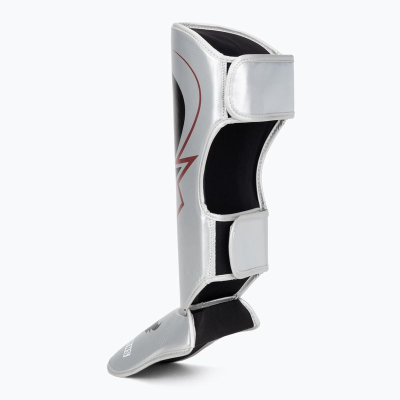 Shin and foot guards Venum Ringhorns Charger Shin silver/black 3