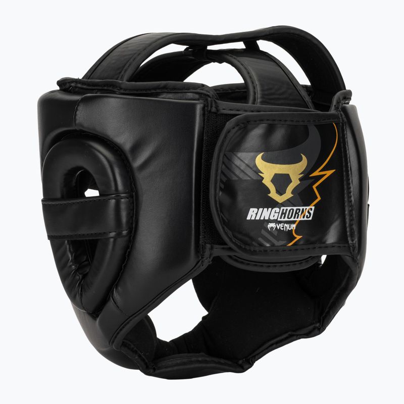 Boxing headguard Venum Ringhorns Charger Headgear black/gold 3