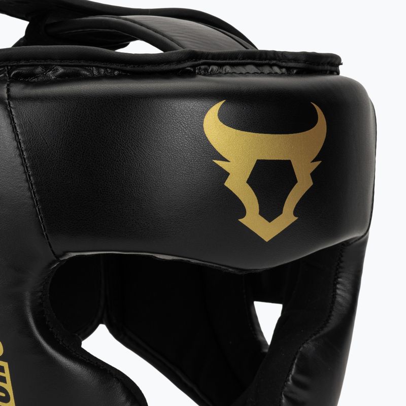 Boxing headguard Venum Ringhorns Charger Headgear black/gold 4