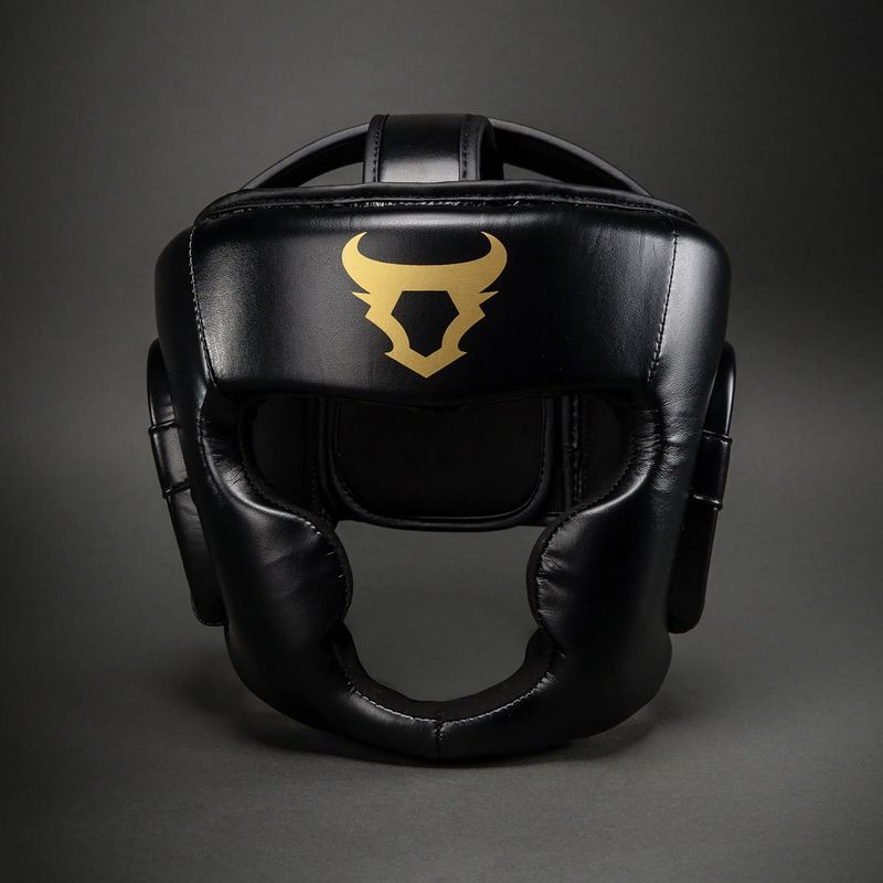 Boxing headguard Venum Ringhorns Charger Headgear black/gold 2