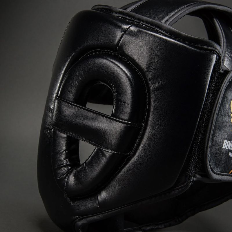 Boxing headguard Venum Ringhorns Charger Headgear black/gold 4
