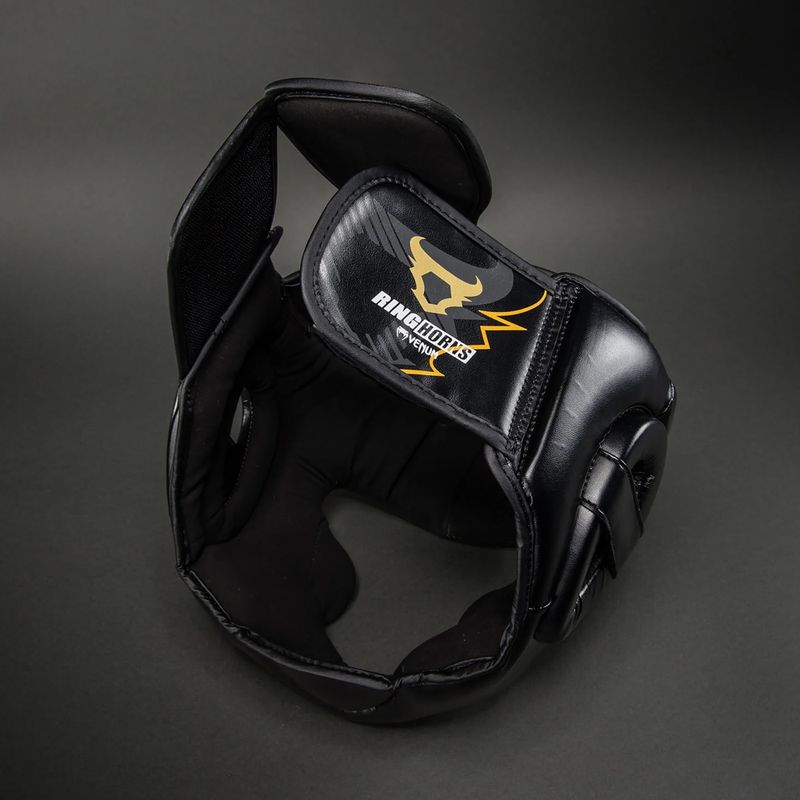 Boxing headguard Venum Ringhorns Charger Headgear black/gold 6