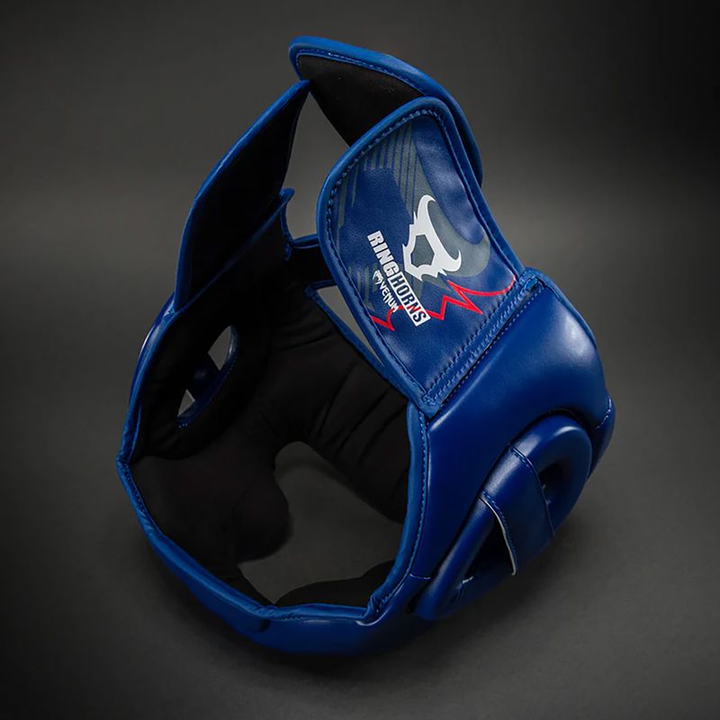 Boxing headguard Venum Ringhorns Charger Headgear navy blue/red 4