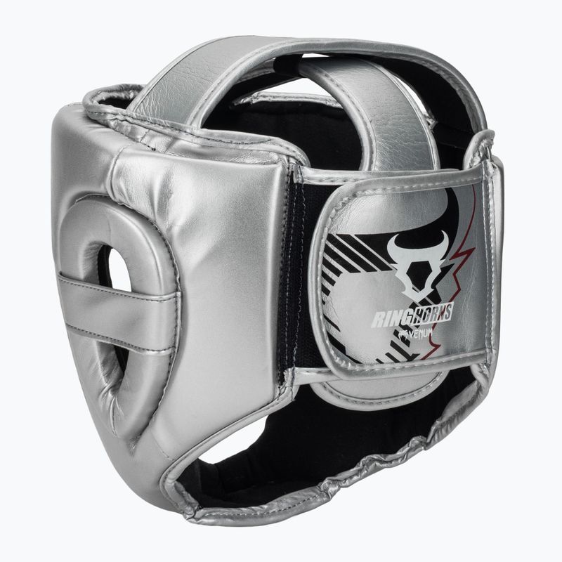 Boxing headguard Venum Ringhorns Charger Headgear silver/black 3