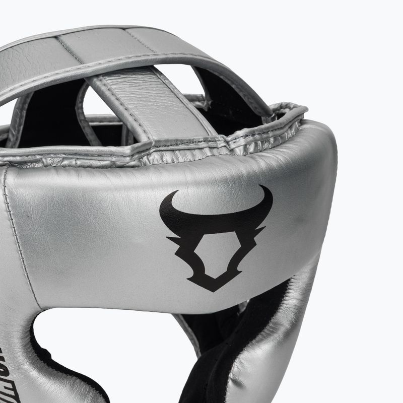 Boxing headguard Venum Ringhorns Charger Headgear silver/black 4