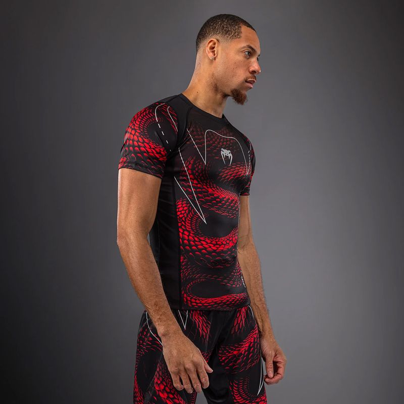 Men's rashguard Venum Matupa Short Sleeve black/red/silver 3