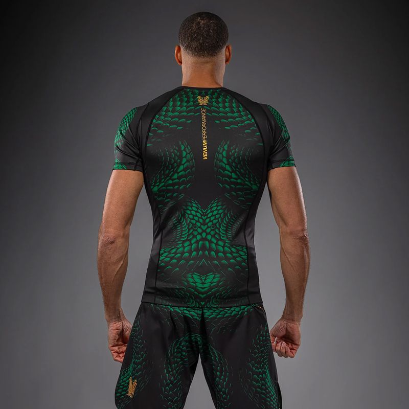 Men's rashguard Venum Matupa Short Sleeve black/green/gold 2