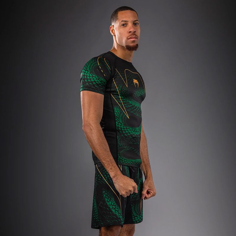 Men's rashguard Venum Matupa Short Sleeve black/green/gold 3
