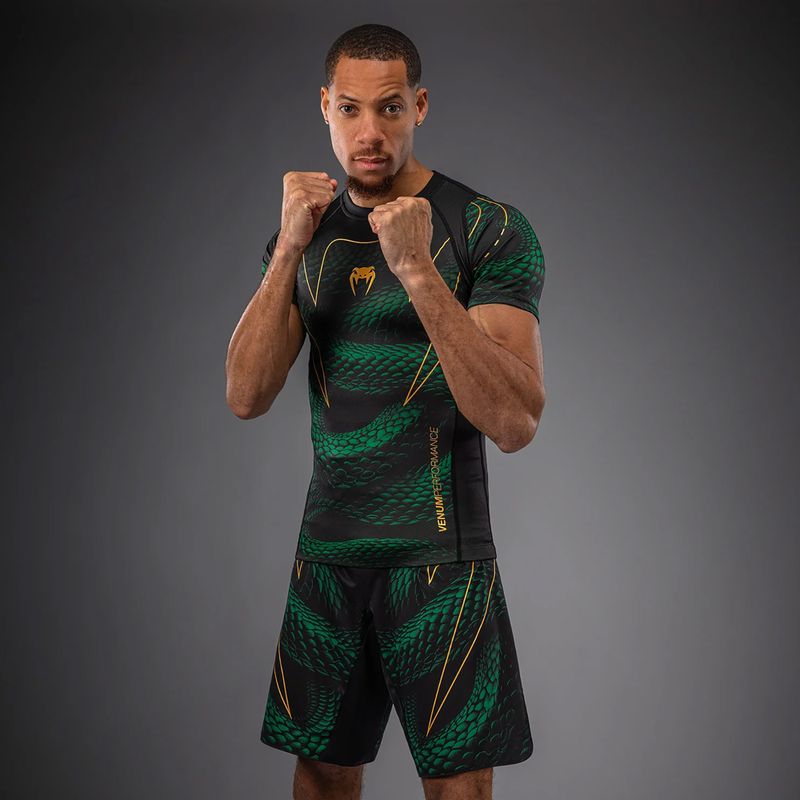 Men's rashguard Venum Matupa Short Sleeve black/green/gold 4