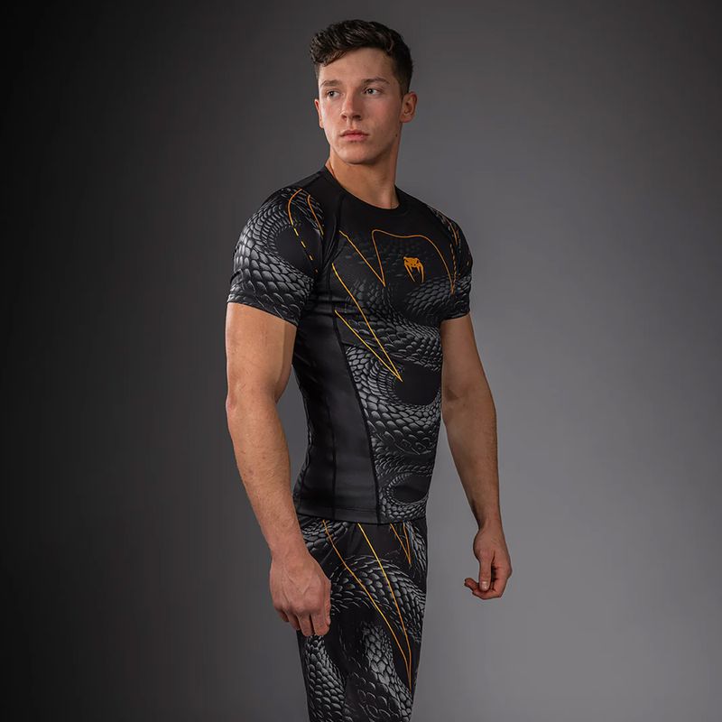Men's rashguard Venum Matupa Short Sleeve black/grey/gold 3