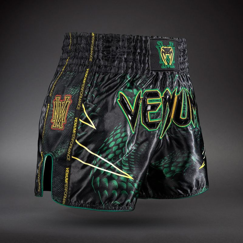 Men's training shorts Venum Matupa Muay Thai black/green/gold 3