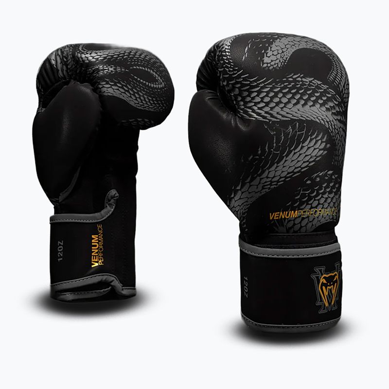 Boxing gloves Venum Matupa Boxing black/grey/gold 2