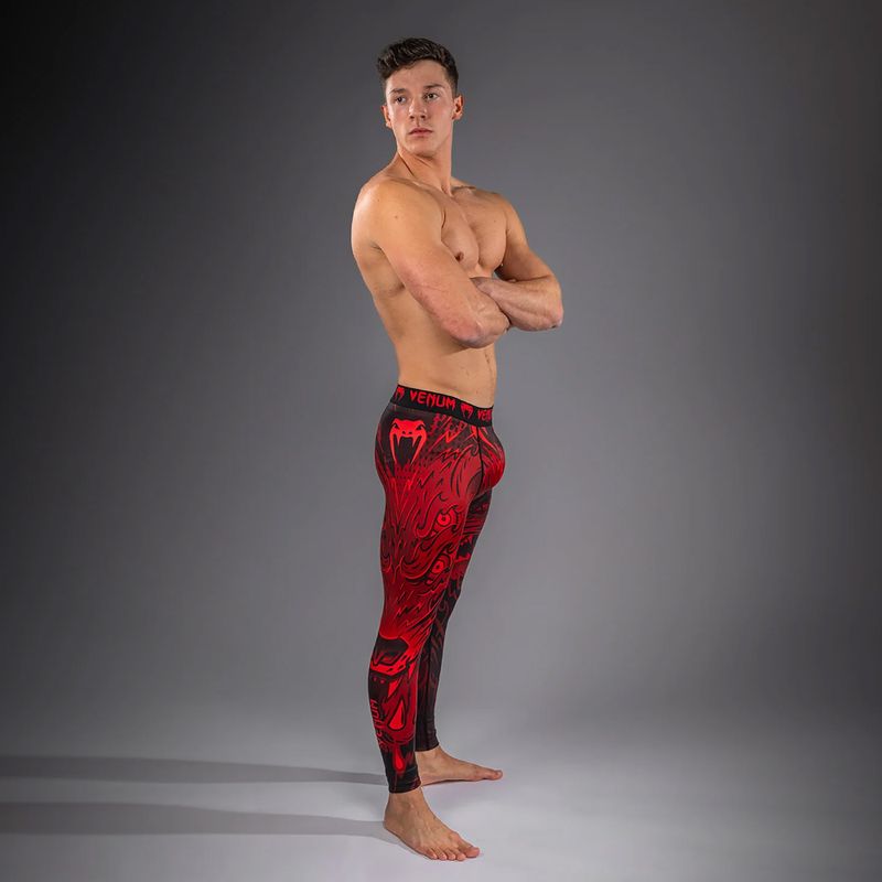 Men's training leggings Venum Wolf Atak Spats black/red 2