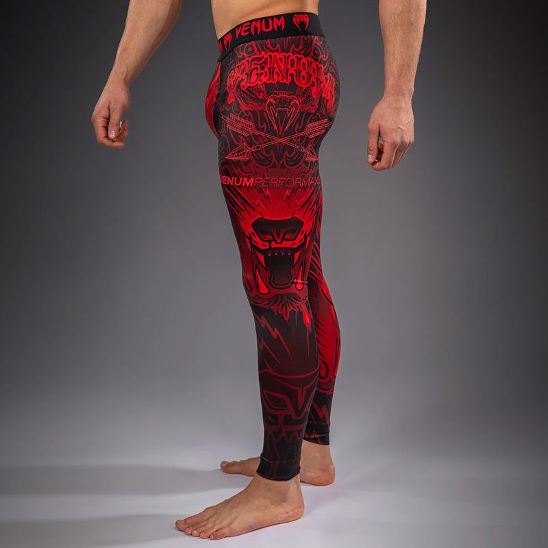 Men's training leggings Venum Wolf Atak Spats black/red 4