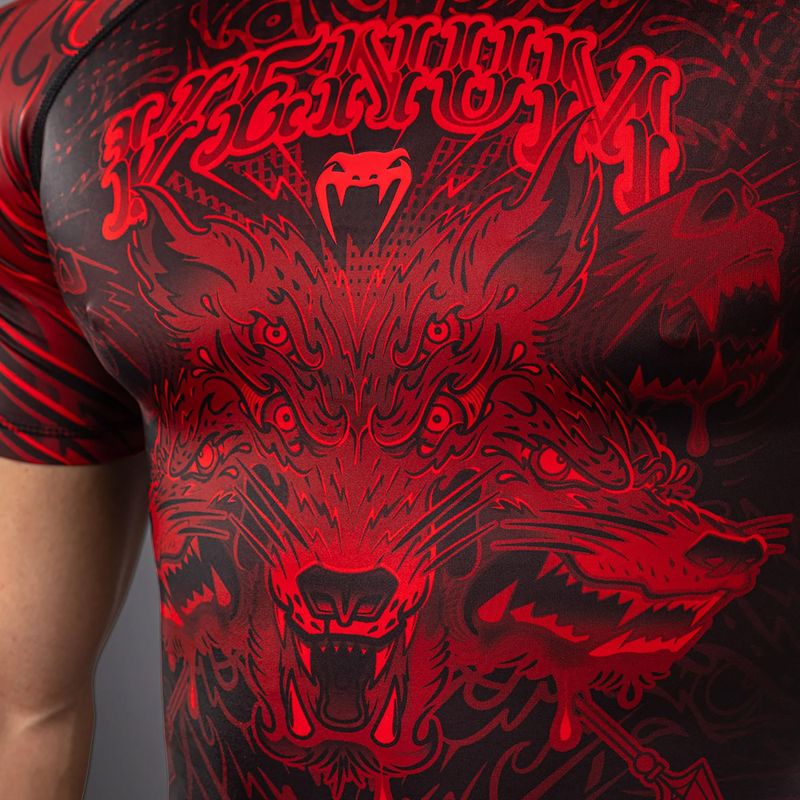 Men's rashguard Venum Wolf Atak black/red 5