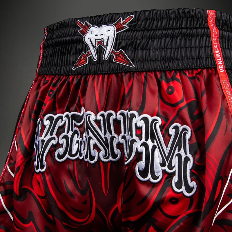 Men's training shorts Venum Wolf Atak Muay Thai Shorts black/red 6