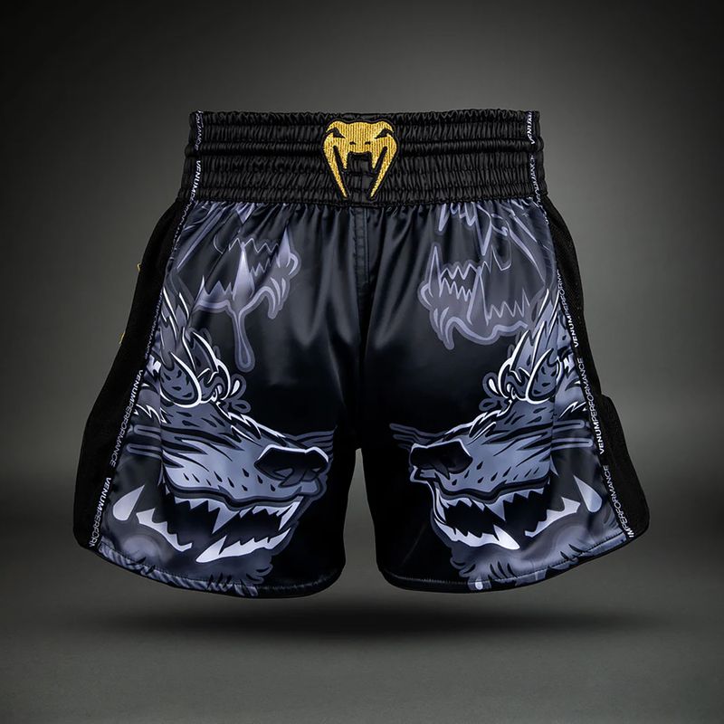 Men's training shorts Venum Wolf Atak Muay Thai Shorts black/grey 2
