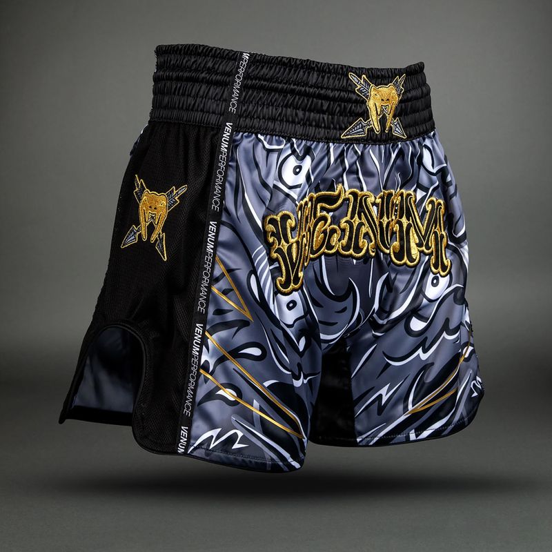Men's training shorts Venum Wolf Atak Muay Thai Shorts black/grey 3