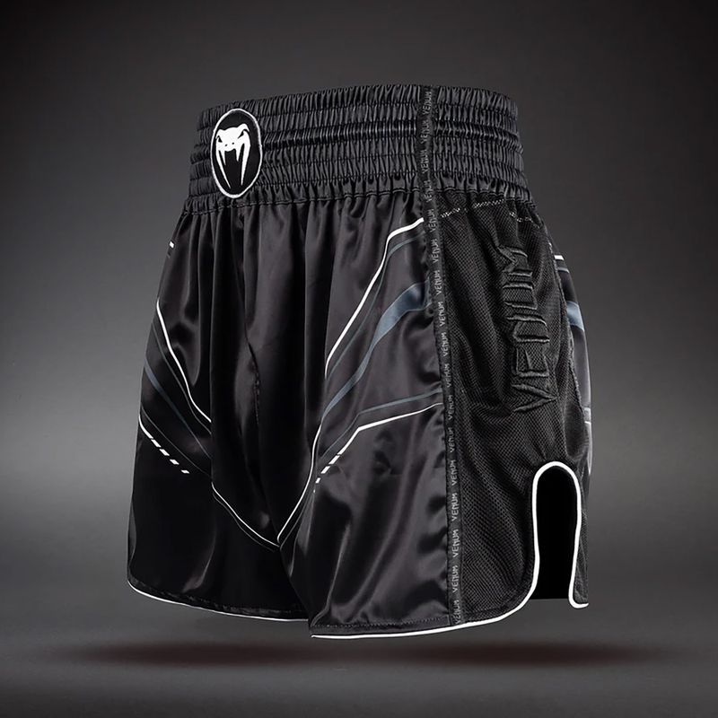 Men's training shorts Venum Streamline Muay Thai black/white 3