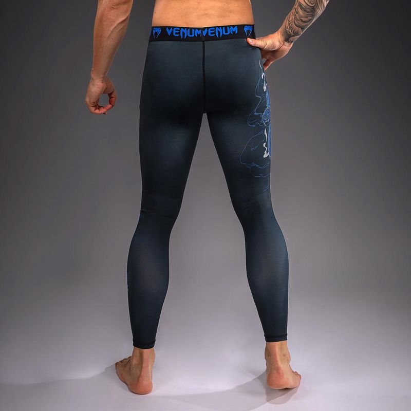 Men's training leggings Venum Thunder Dragon Spats Black/Royal Blue 3