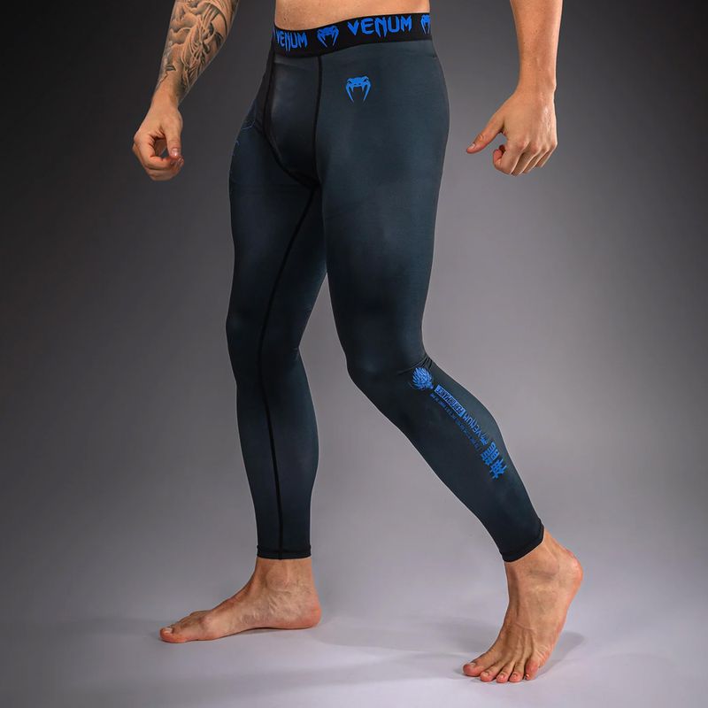 Men's training leggings Venum Thunder Dragon Spats Black/Royal Blue 5