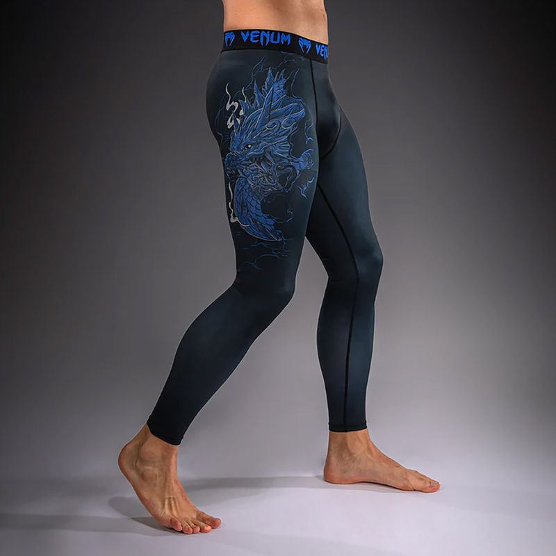 Men's training leggings Venum Thunder Dragon Spats Black/Royal Blue 6