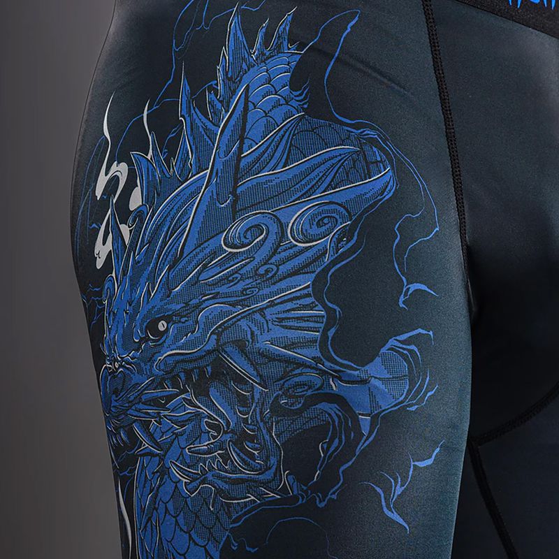 Men's training leggings Venum Thunder Dragon Spats Black/Royal Blue 7